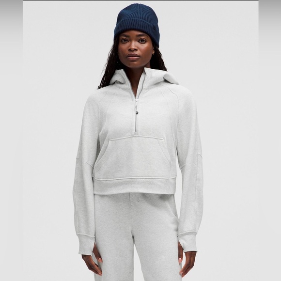 Lululemon Scuba Oversized Half-Zip Hoodie size XS/S Heathered Core Light Grey - Picture 1 of 13